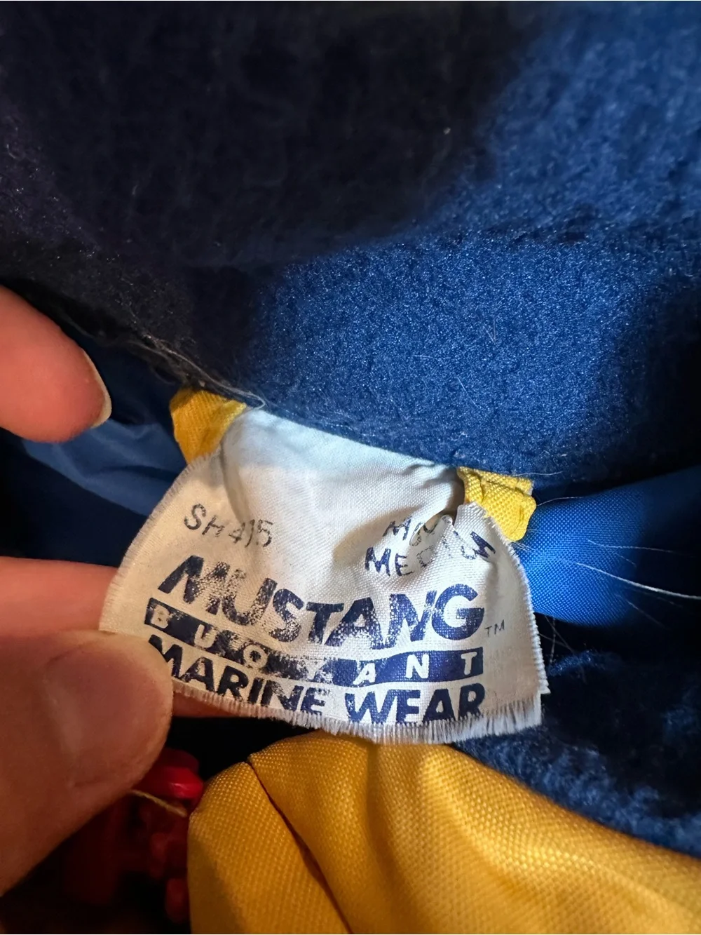 Vintage Mustang Buoyant Marine Wear SH415 Survival Suit Yellow Mens M